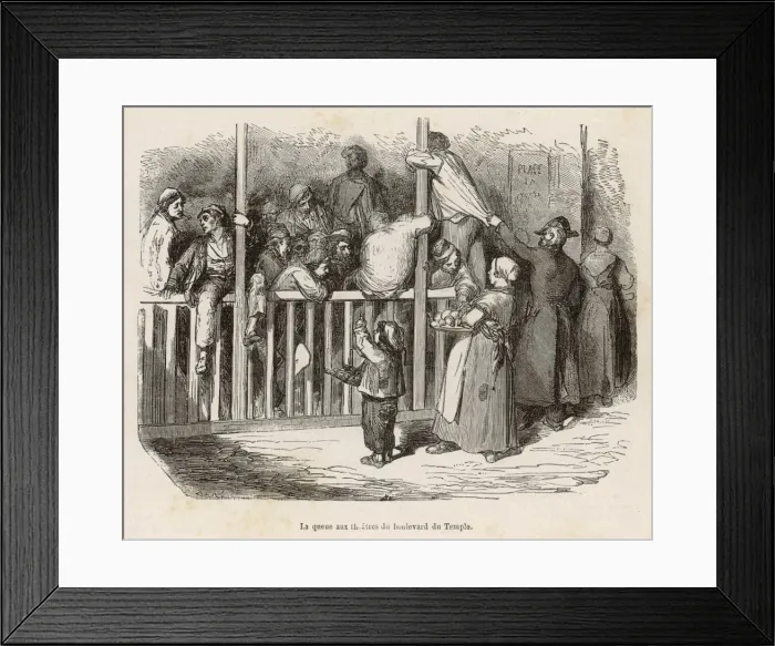 Framed Print : Paris Theatre Queue Framed Print : Paris Theatre Queue