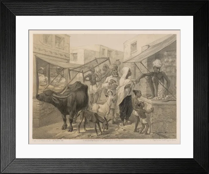 Framed Print : An Indian Bazaar C1860 Framed Print : An Indian Bazaar C1860