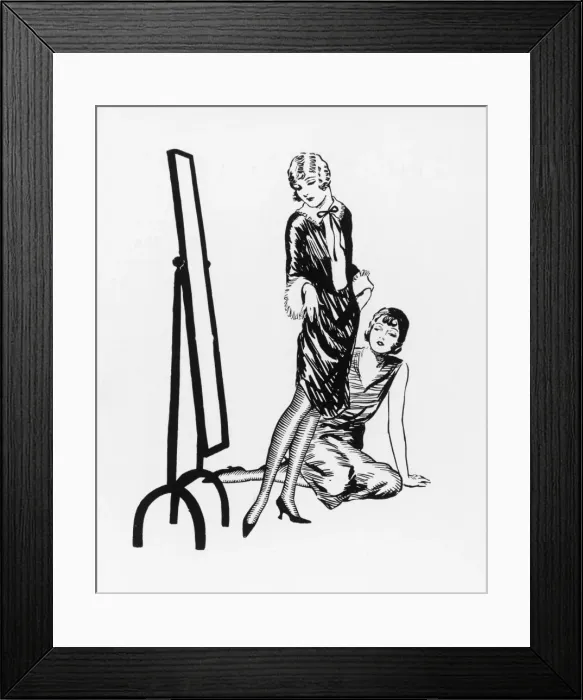 Framed Print : Lady Checks Stockings Framed Print : Lady Checks Stockings
