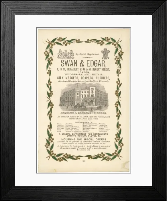 Framed Print : SWAN & EDGAR 1883 Framed Print : SWAN & EDGAR 1883