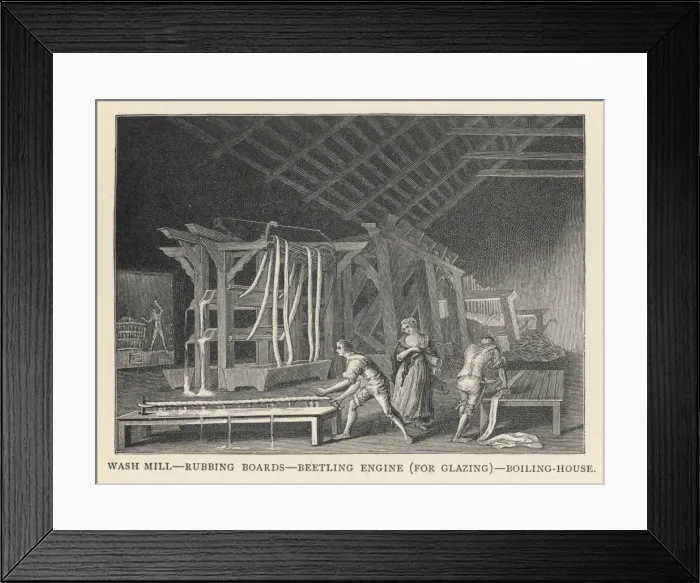 Framed Print : Linen Processing Framed Print : Linen Processing
