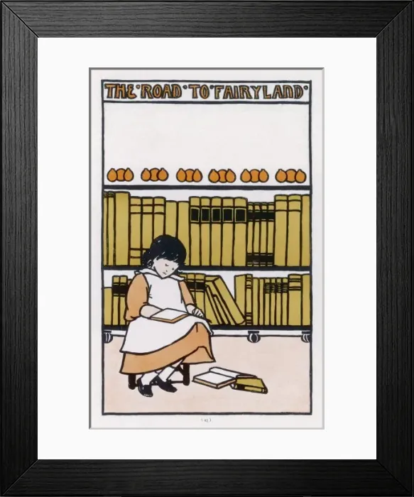 Framed Print : Girl Reads by Bookshelf Framed Print : Girl Reads by Bookshelf