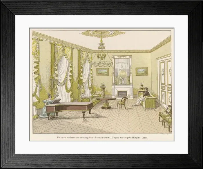 Framed Print : French Interior 1826 Framed Print : French Interior 1826