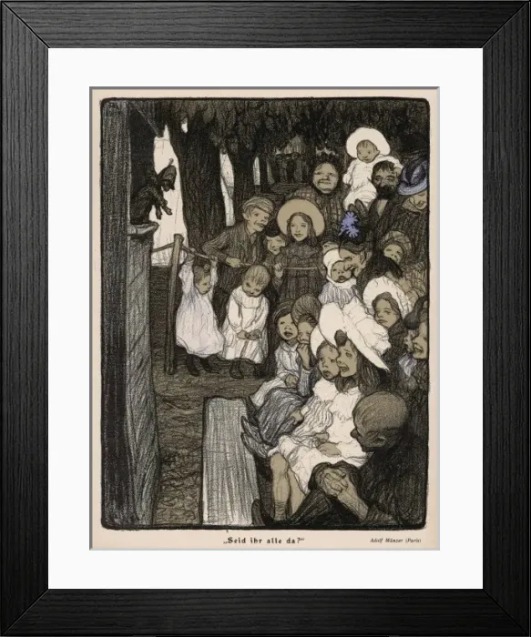 Framed Print : Guignol Audience, Paris Framed Print : Guignol Audience, Paris