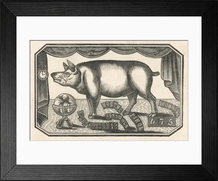 Framed Print : Pig / Learned Toby 18C Framed Print : Pig / Learned Toby 18C