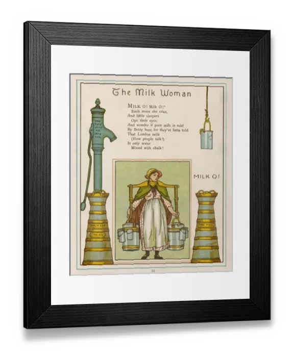 Framed Print : London Milkmaid / Crane Framed Print : London Milkmaid / Crane