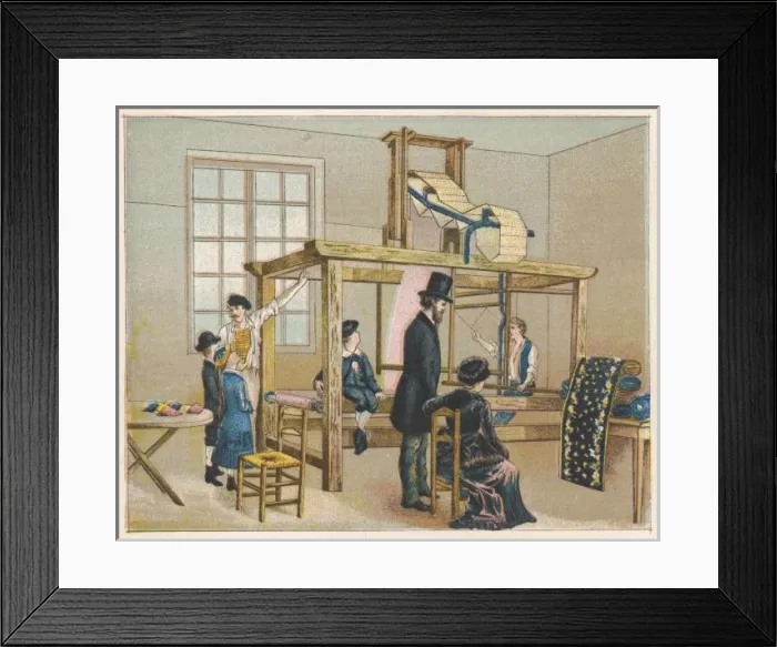 Framed Print : Jaquard Loom / C 1885 Framed Print : Jaquard Loom / C 1885