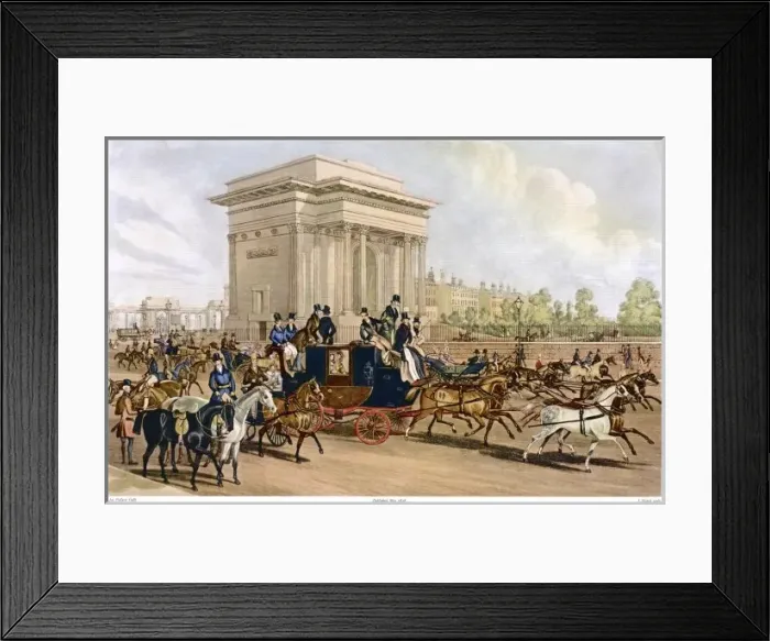 Framed Print : Hyde Park Corner / 1838 Framed Print : Hyde Park Corner / 1838