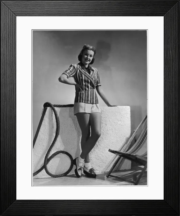 Framed Print : Model in Shorts 1940 Framed Print : Model in Shorts 1940