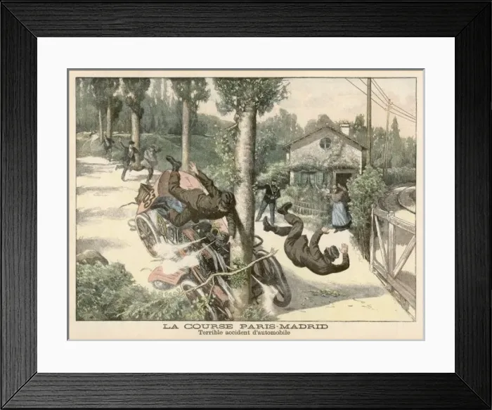 Framed Print : Racing Accident 1903 Framed Print : Racing Accident 1903