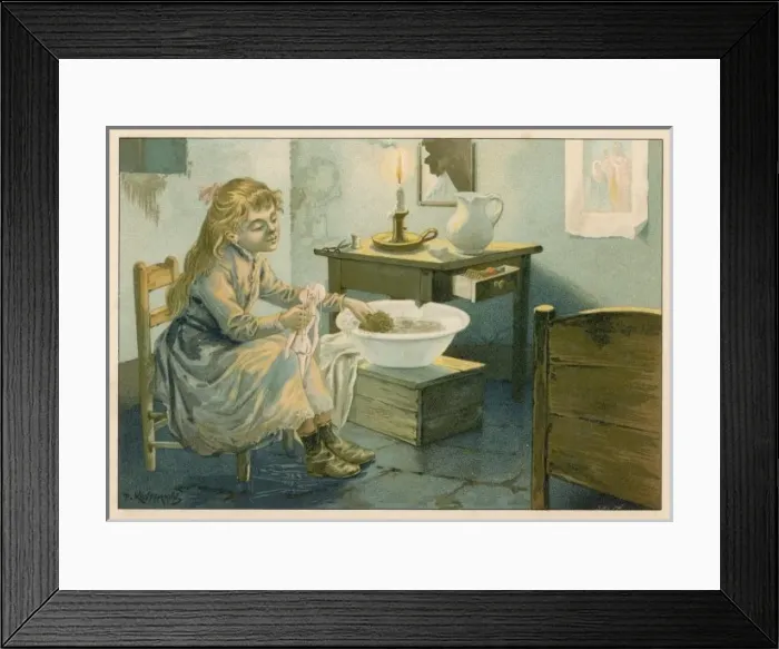 Framed Print : Girl Bathes Doll Framed Print : Girl Bathes Doll