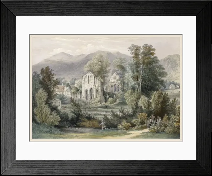 Framed Print : Valle Crucis Abbey C1850 Framed Print : Valle Crucis Abbey C1850