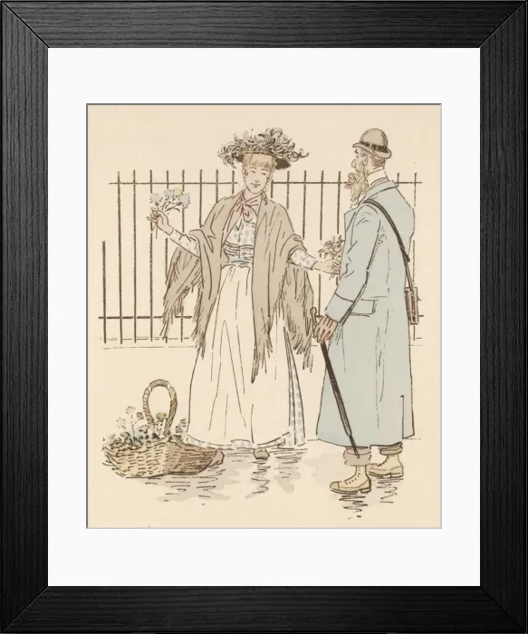 Framed Print : London Flower Girl 1890