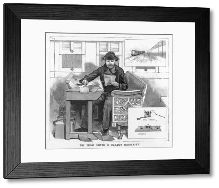 Framed Print : EDISONs TELEGRAPH 1886 Framed Print : EDISONs TELEGRAPH 1886