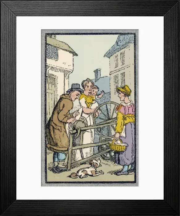 Framed Print : Knife Grinder in London Framed Print : Knife Grinder in London