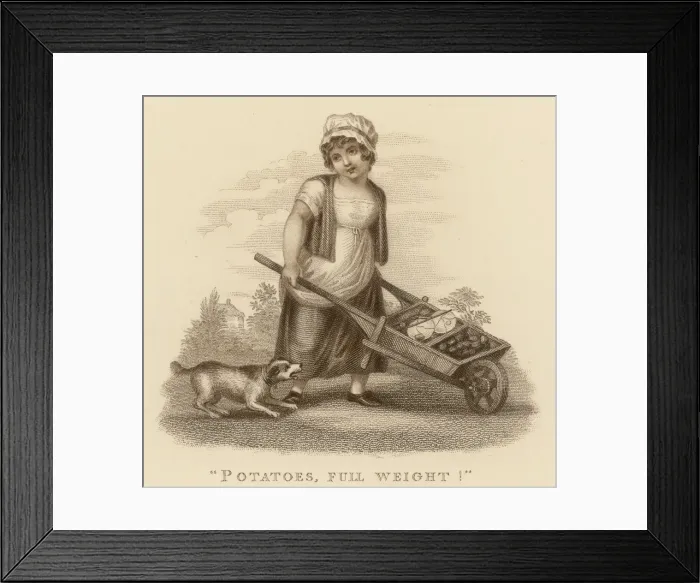 Framed Print : Girl Selling Potatoes Framed Print : Girl Selling Potatoes