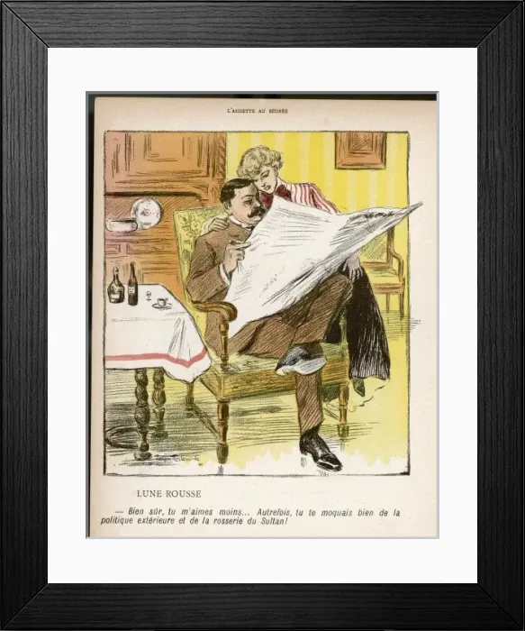 Framed Print : Husband, Wife, News 1902 Framed Print : Husband, Wife, News 1902