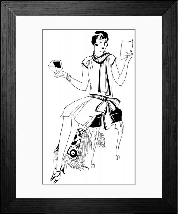 Framed Print : Elegant Lady and Letter Framed Print : Elegant Lady and Letter