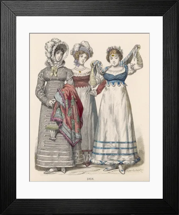 Framed Print : 1818 WOMENs COSTUME Framed Print : 1818 WOMENs COSTUME