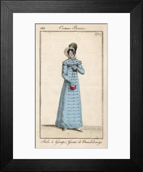 Framed Print : Walking Dress 1818 Framed Print : Walking Dress 1818