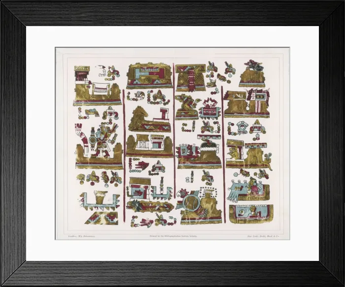 Framed Print : Zapotec Manuscript Framed Print : Zapotec Manuscript