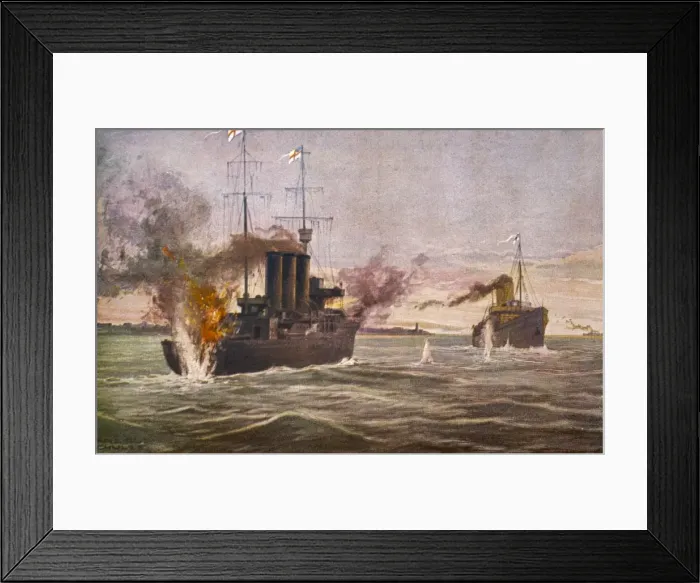 Framed Print : Minelaying in Thames Framed Print : Minelaying in Thames