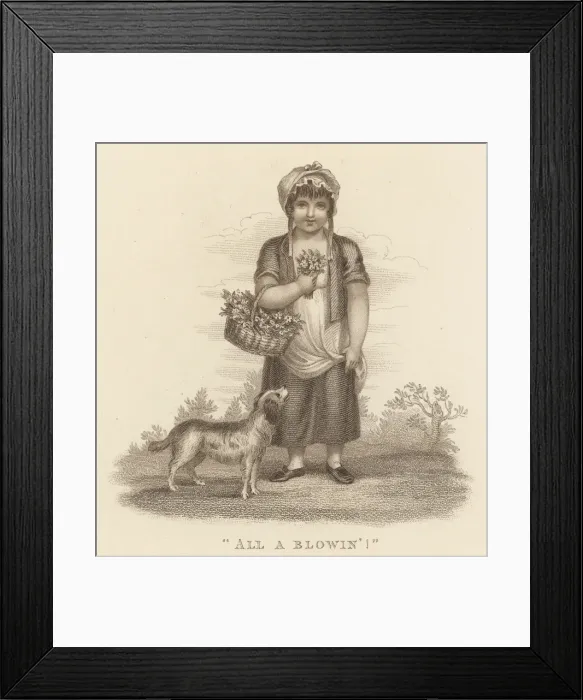 Framed Print : Girl Sells Flowers 1812 Framed Print : Girl Sells Flowers 1812