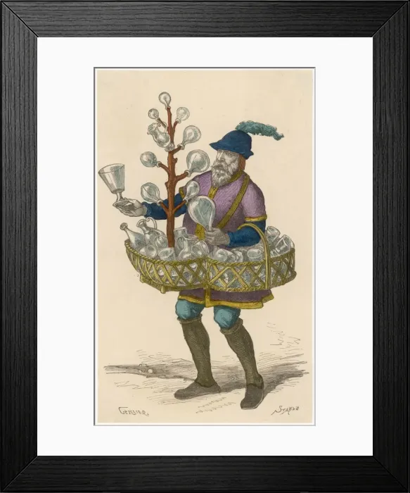 Framed Print : Glass Pedlar C15 France Framed Print : Glass Pedlar C15 France