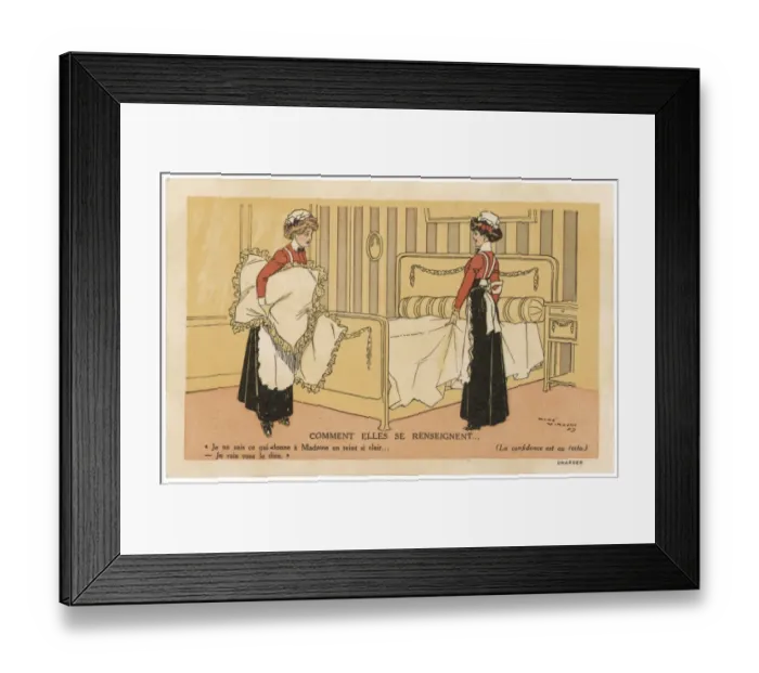 Framed Print : Ladys Maids Make Bed Framed Print : Ladys Maids Make Bed