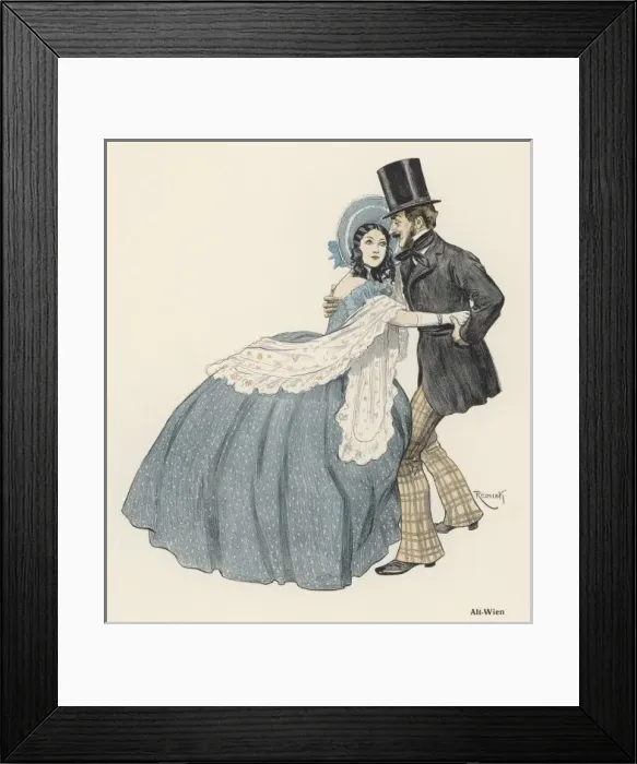 Framed Print : Old Viennese Dancers Framed Print : Old Viennese Dancers