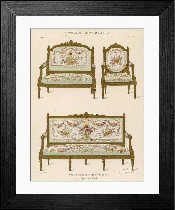 Framed Print : Settee and Chairs Framed Print : Settee and Chairs