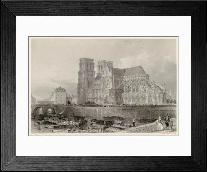 Framed Print : Paris / Notre Dame C1835 Framed Print : Paris / Notre Dame C1835
