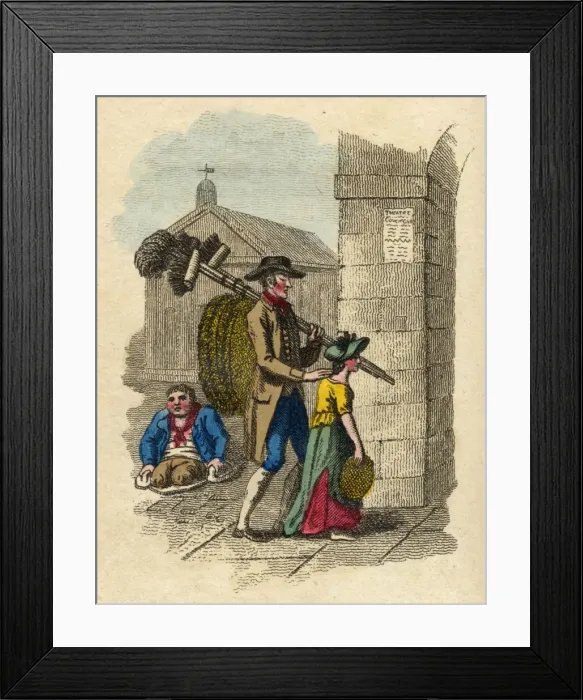 Framed Print : Mat & Broom Seller 1804 Framed Print : Mat & Broom Seller 1804