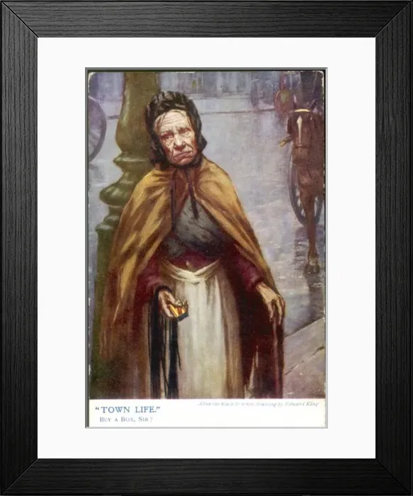 Framed Print : Old Match-Seller / 1904 Framed Print : Old Match-Seller / 1904
