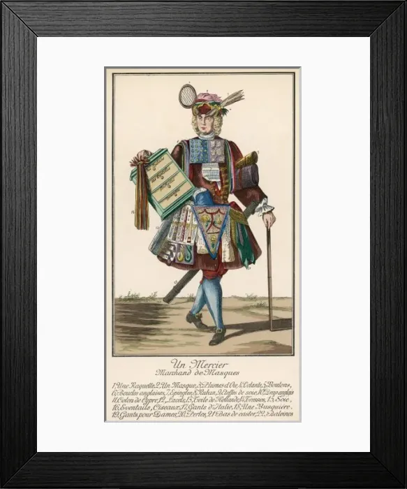 Framed Print : Allegorical Pedlar / 1900 Framed Print : Allegorical Pedlar / 1900