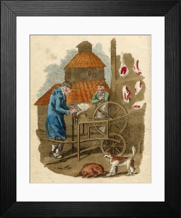 Framed Print : Knife-Grinder at Butcher Framed Print : Knife-Grinder at Butcher