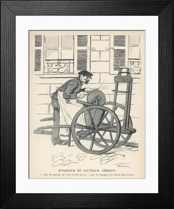 Framed Print : Knife Grinder in Paris Framed Print : Knife Grinder in Paris