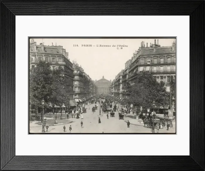 Framed Print : Paris / Avenue Opera C1900 Framed Print : Paris / Avenue Opera C1900