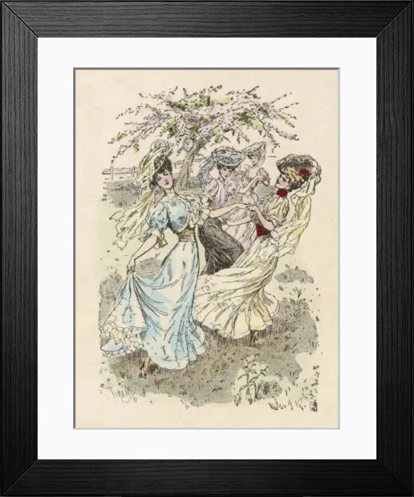 Framed Print : Ladies Dance in Field Framed Print : Ladies Dance in Field