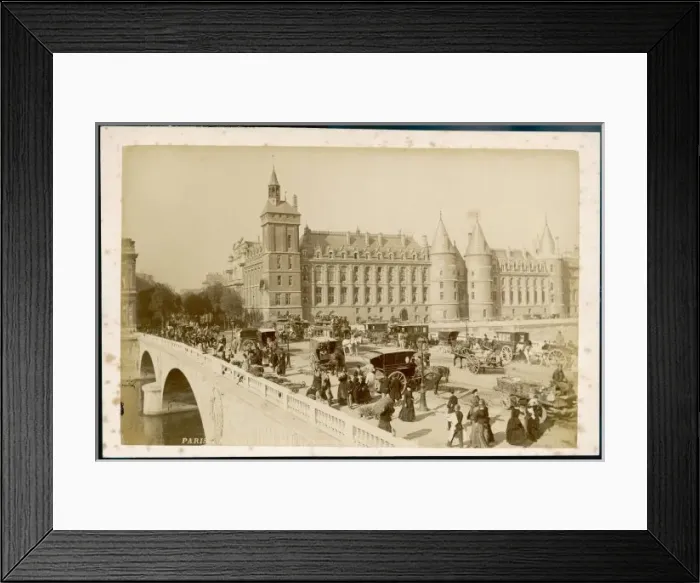 Framed Print : Paris / Bridge / Change 1890 Framed Print : Paris / Bridge / Change 1890