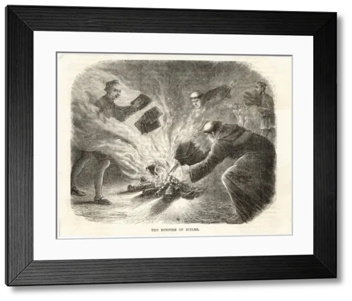 Framed Print : Burning Bible Translat Framed Print : Burning Bible Translat