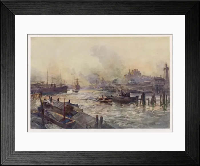 Framed Print : Hamburg / Mouth of Docks Framed Print : Hamburg / Mouth of Docks