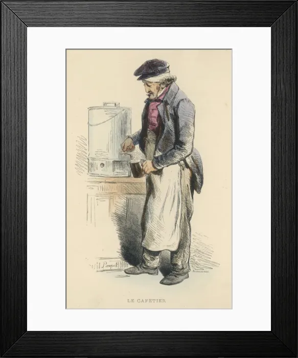 Framed Print : Coffee Vendor 1850 Framed Print : Coffee Vendor 1850
