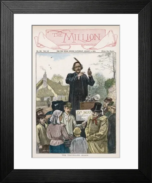 Framed Print : Travelling Quack / 1894 Framed Print : Travelling Quack / 1894