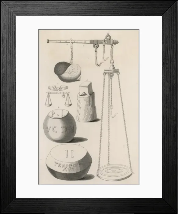 Framed Print : Roman Scales & Weights Framed Print : Roman Scales & Weights