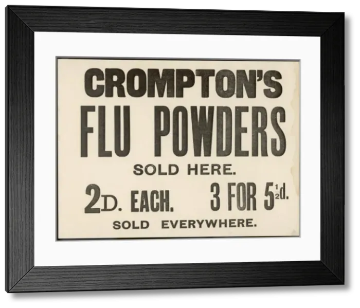 Framed Print : Cromptons Flu Powder Framed Print : Cromptons Flu Powder