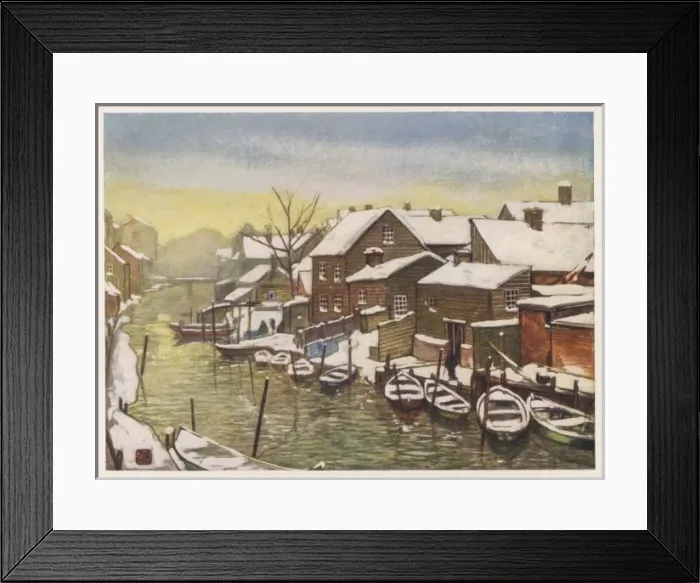 Framed Print : Oslo / Snow / Old Canal 1905 Framed Print : Oslo / Snow / Old Canal 1905