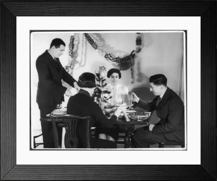 Framed Print : 1930S Xmas Dinner Framed Print : 1930S Xmas Dinner