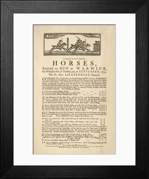 Framed Print : Warwick Racing Bill Framed Print : Warwick Racing Bill