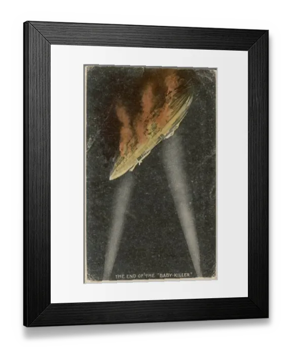 Framed Print : Zeppelin Shot Down Framed Print : Zeppelin Shot Down